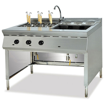 FUQIGH-1176Jet type gas-fired noodle cooking machine with soup pot